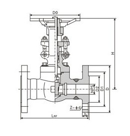 锻钢法兰闸阀结构图